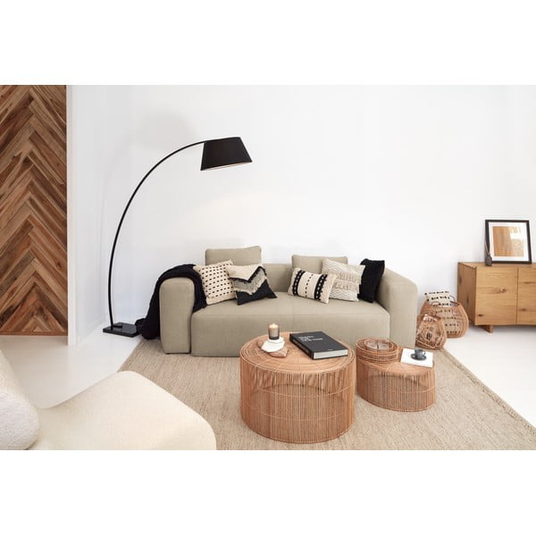 Črna stoječa svetilka s tekstilnim senčilom (višina 210 cm) Juhe – Kave Home-image-4