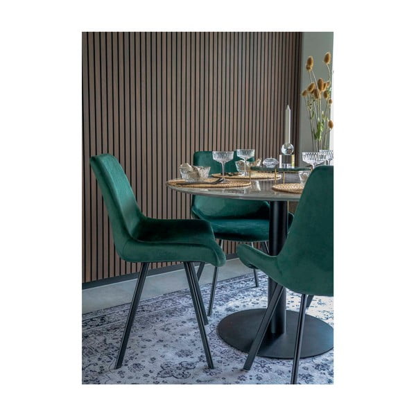 Okrogla jedilna miza z mizno ploščo v marmornem dekorju ø 110 cm Bolzano – House Nordic-image-2