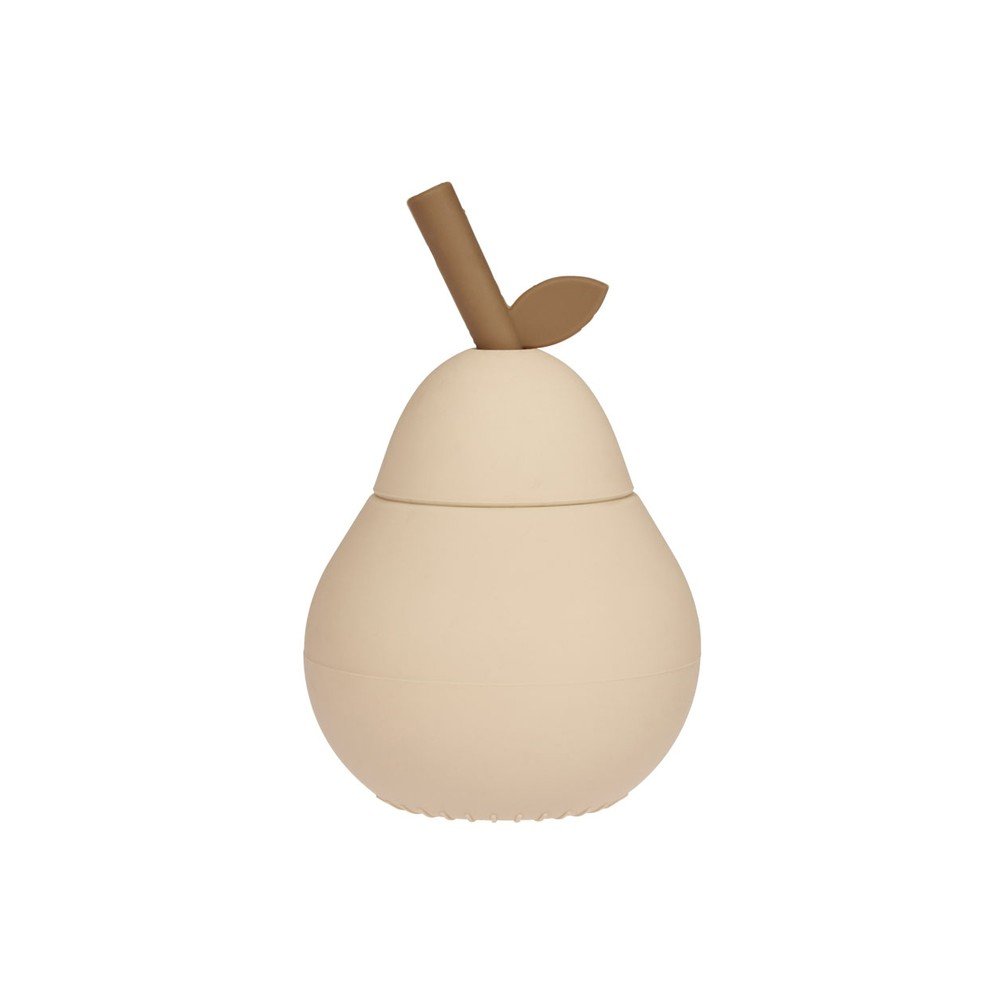 Kremno bela silikonska otroška skodelica Pear