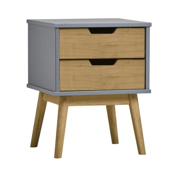 Sivo-rjava nočna omarica iz masivnega borovega lesa Marckeric Baku-image-2