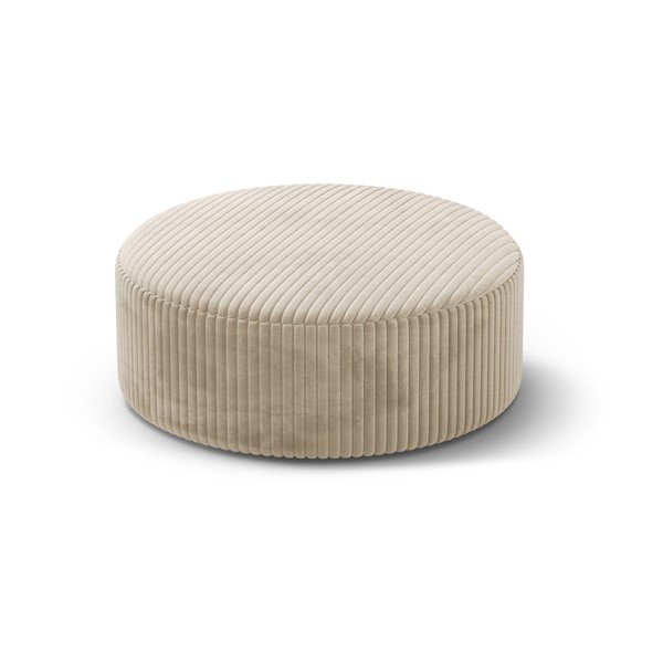 Bež tabure iz rebrastega žameta Dia – Micadoni 