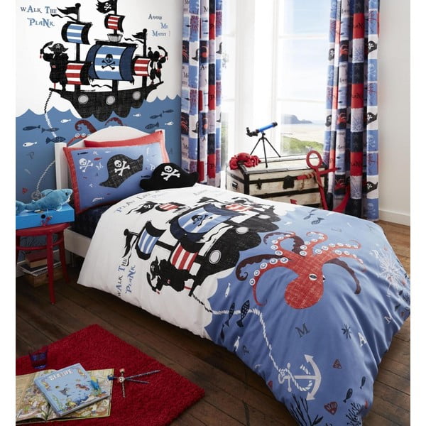Otroško posteljno perilo za eno osebo Catherine Lansfield Piratska ladja, 135 x 200 cm