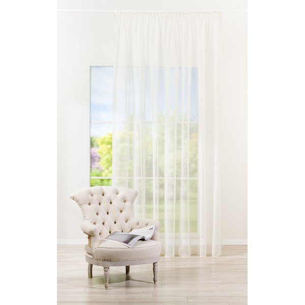 Kremno bela prosojna zavesa 300x260 cm Plano – Mendola Fabrics-image-1