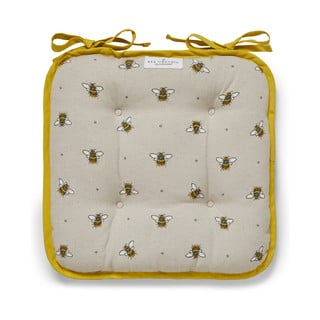 Bež-rumena bombažna sedežna blazina Cooksmart ® Bumble Bees