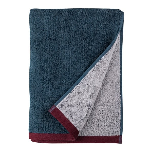 Temno modra/siva frotirna brisača iz organskega bombaža 70x133 cm Soft – Mette Ditmer Denmark