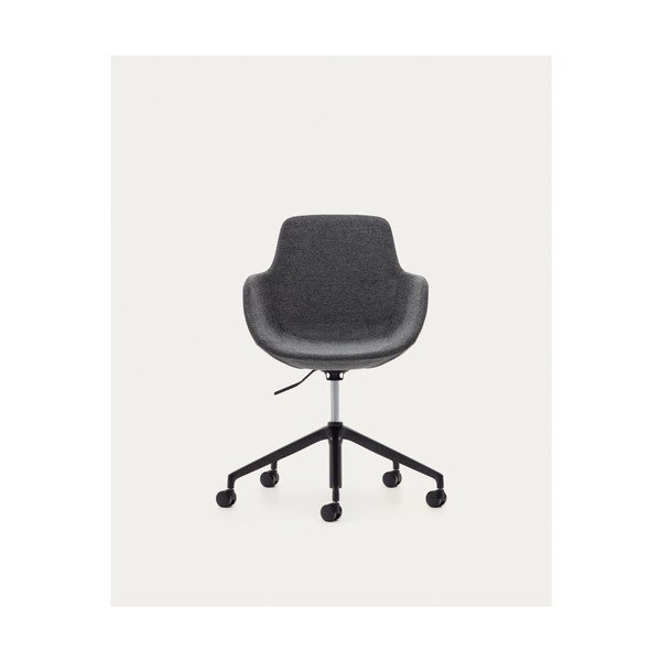 Temno siv oblazinjen jedilni stol Tissiana – Kave Home-image-4