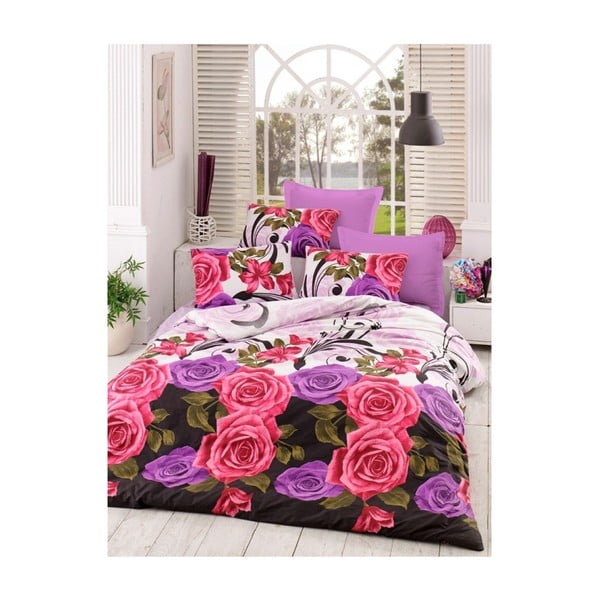 Vijolična dvojna posteljnina Bianca, 200 x 220 cm