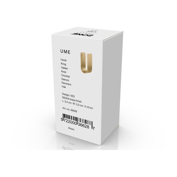 Stenski obešalnik iz nerjavečega jekla v zlati barvi Ume – Zone-image-2