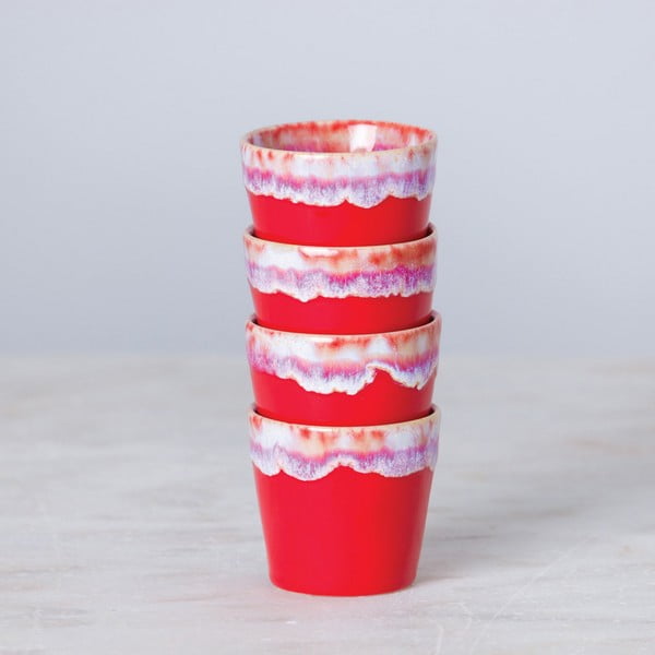 Rdeče-bela keramična skodelica za espresso Costa Nova, 90 ml-image-1