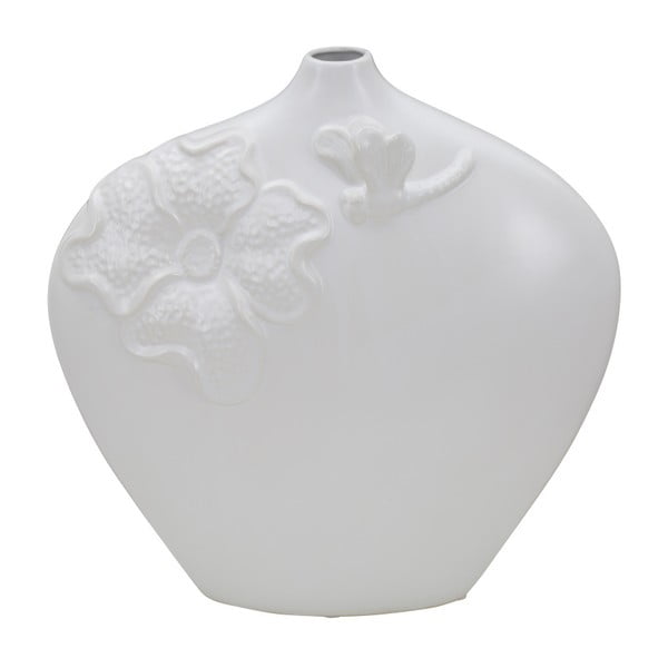 Vaza iz belega porcelana Mauro Ferretti Fleur, višina 30,5 cm