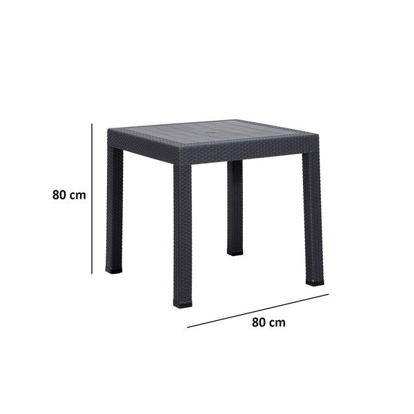 Plastična vrtna miza 80x80 cm Rattan – Floriane Garden-image-2