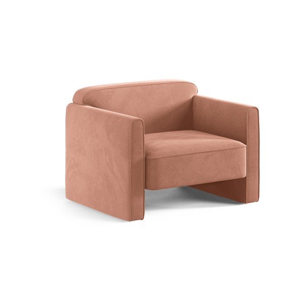 Rožnat žameten fotelj Abby – Micadoni 