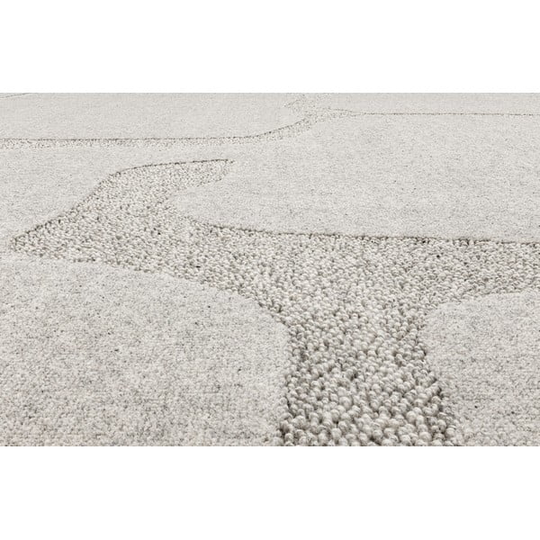 Svetlo siva volnena preproga 200x300 cm Morphic Organica – Agnella-image-4