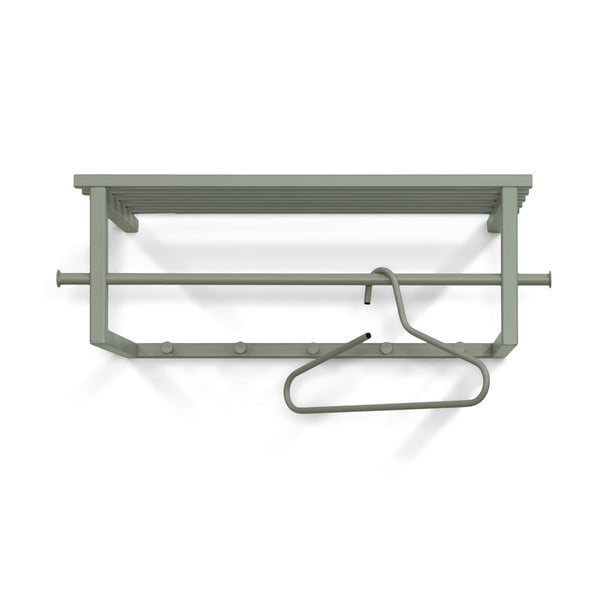 Prašno zelen kovinski stenski obešalnik s polico 76 cm Marco – Spinder Design-image-2