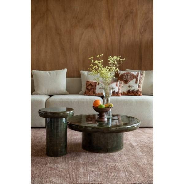 Zelena okrogla klubska mizica iz masivnega manga ø 60 cm Mush – Dutchbone-image-1