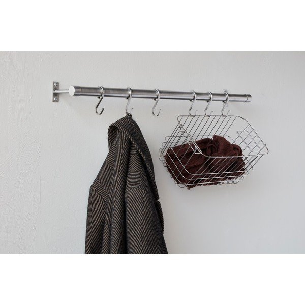 Stenski obešalnik iz nerjavečega jekla v mat srebrni barvi 70 cm Hang-It – Mette Ditmer Denmark-image-2