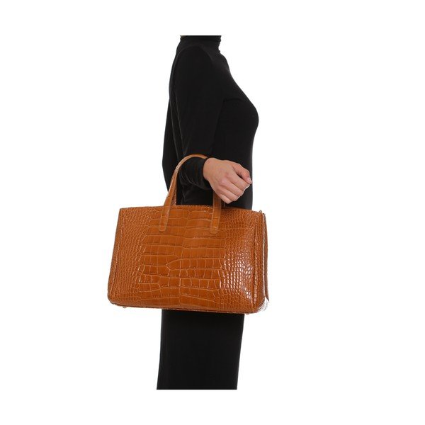 Usnjena torbica Anna Luchini 634 Cognac-image-4
