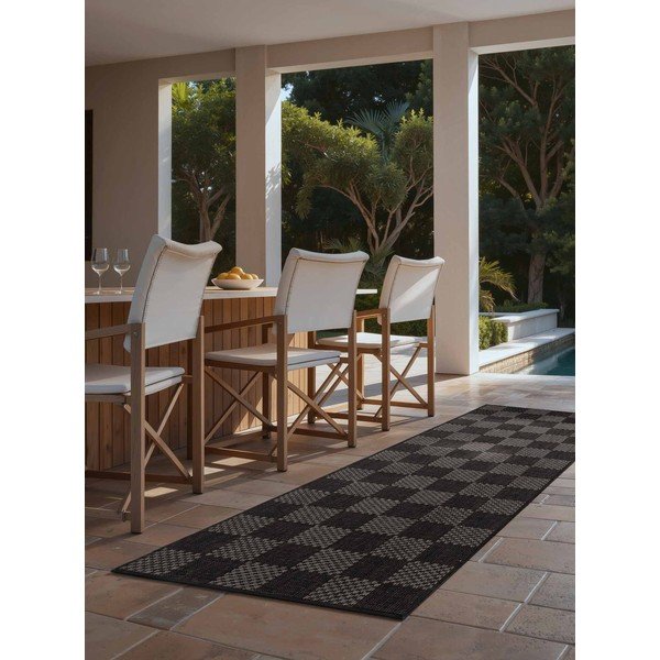 Črn/kremno bel zunanji in notranji tekač 80x200 cm Haringey Dorothy – Ted Baker-image-1