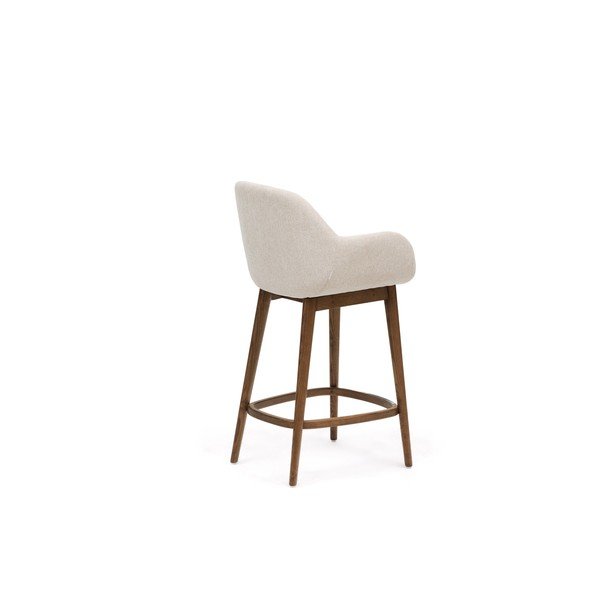 Bež oblazinjen barski stol z nasloni za roke (višina sedeža 66 cm) Konna – Kave Home-image-4