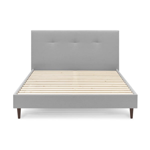 Svetlo siva oblazinjena zakonska postelja z letvenim dnom 180x200 cm Tory - Bobochic Paris-image-1