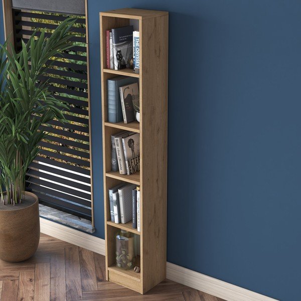 Knjižna polica v orehovem dekorju 30x170 cm Allen - Kalune Design-image-3