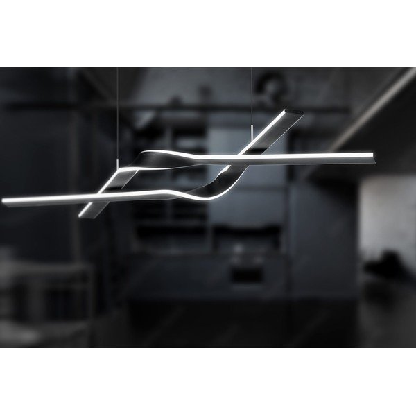 Črna LED viseča svetilka s kovinskim senčilom Cicenza – CINQUE-image-2