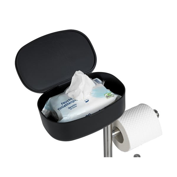 Stojalo za WC ščetko in toaletni papiriz nerjavečega jekla s polico Wenko Rivazza-image-4