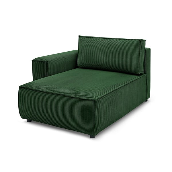 Zelen modul za sedežno garnituro iz rebrastega žameta (levi kot) Nihad modular – Bobochic Paris