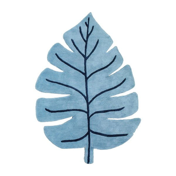 Modra otroška preproga 105x150 cm Monstera Leaf – Lilipinso