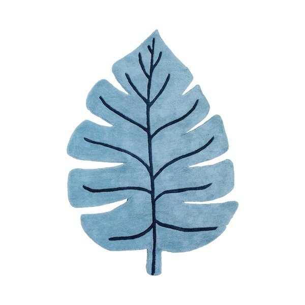 Modra otroška preproga 105x150 cm Monstera Leaf – Lilipinso