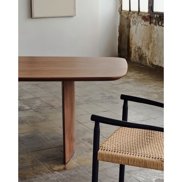 Rjava jedilna miza v orehovem dekorju 100x200 cm Litto – Kave Home-image-2