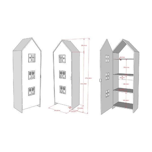 Otroška garderobna omara 173x171,5 cm CASAMI BRUGES – Vipack-image-3