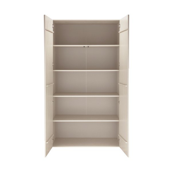 Svetlo siva garderobna omara iz masivnega bora 110x200x57 cm Rain – WOOOD-image-3