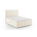 Bež boxspring postelja s prostorom za shranjevanje 160x200 cm Gina – Milo Casa
