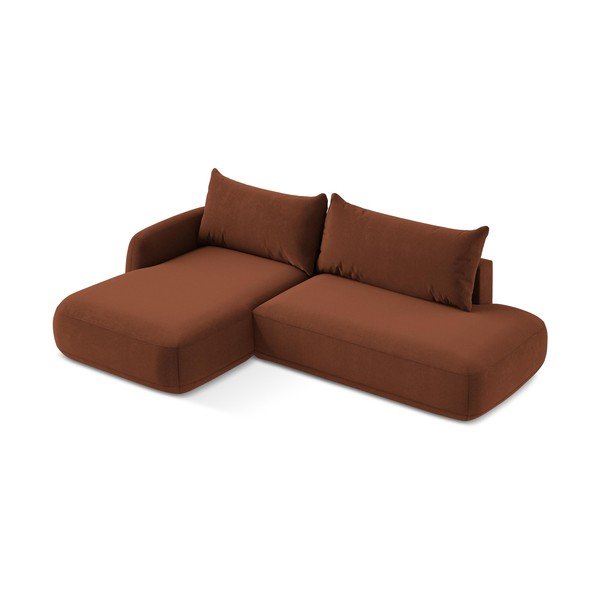 Raztegljiva kotna sedežna garnitura v barvi terakote (levi kot/z ležalnikom) Hale – Makamii-image-2