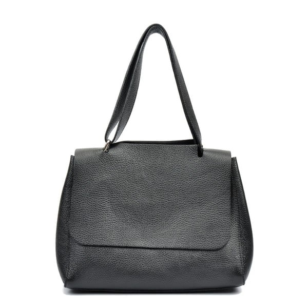 Črna usnjena torbica Luisa Vannini