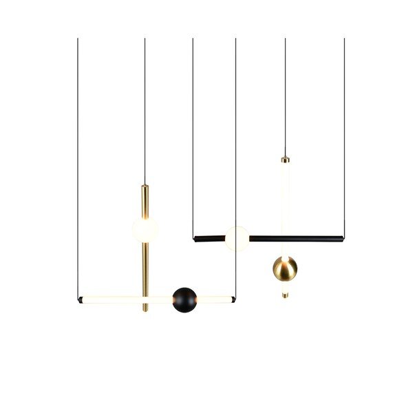 Črna/v zlati barvi LED zatemnitvena viseča svetilka Melita – Trio-image-4