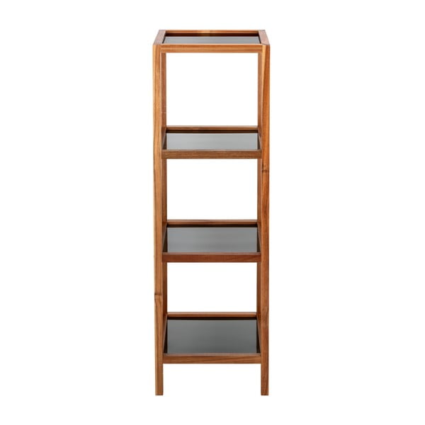 Steklena kopalniška polica v črni in naravni barvi 36x112 cm Fondi – Wenko