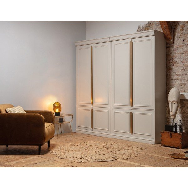 Svetlo siva garderobna omara iz masivnega bora 110x215x44 cm Organize – WOOOD-image-4