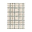 Kremno belo-žajbljevo zelena pralna ročno tkana bombažna preproga 140x190 cm Tartan Blue Sage – Lorena Canals