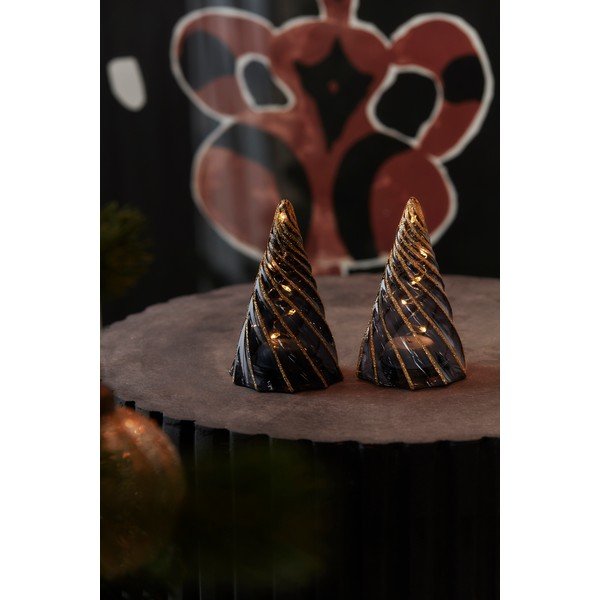 Črne svetlobna dekoracija v kompletu 2 ks na baterije ø 6 cm Vilma Tree – Sirius-image-1