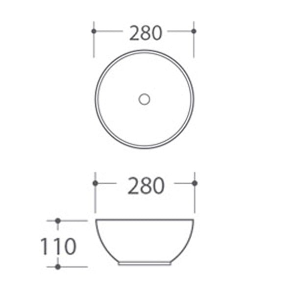 Bel keramičen okrogel umivalnik ø 28 cm Aster – Sapho-image-4