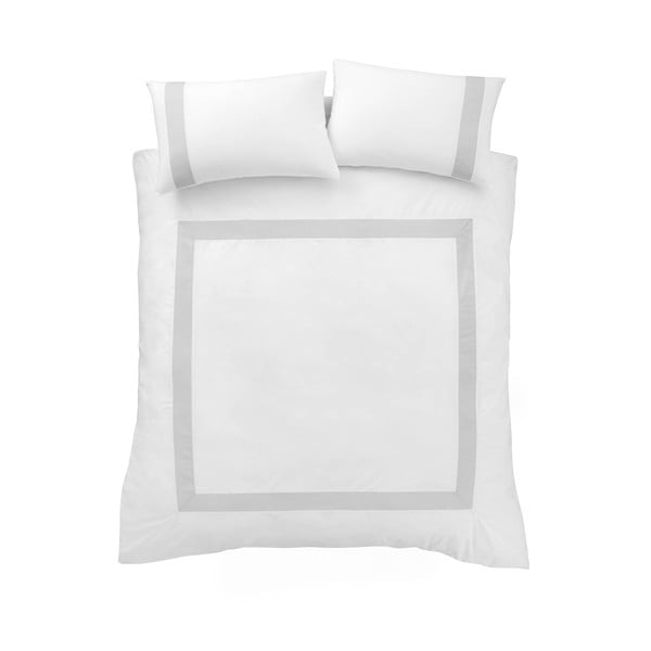 Belo-siva bombažna posteljnina 135x200 cm - Bianca