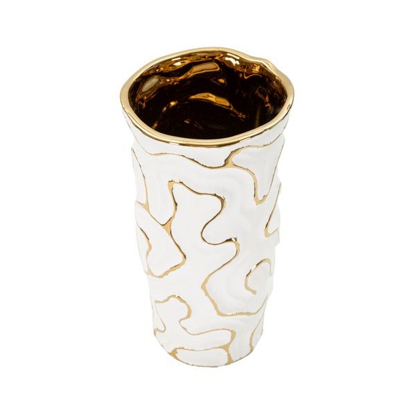 Keramična vaza v beli in zlati barvi (višina 25 cm) Adore – Mauro Ferretti-image-2