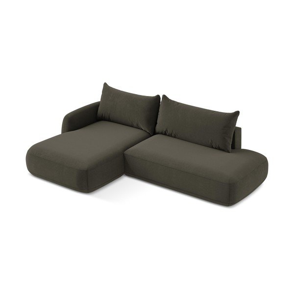 Rjava raztegljiva kotna sedežna garnitura (levi kot/z ležalnikom) Hale – Makamii-image-2