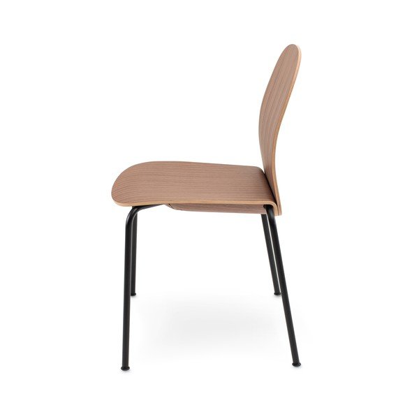 Rjavi jedilni stoli v kompletu z možnostjo nalaganja 2 ks v orehovem dekorju Book – Gazzda-image-2