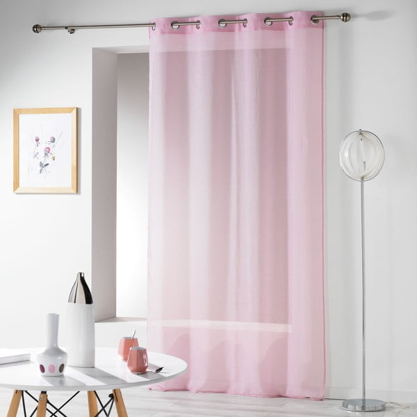 Rožnata prosojna zavesa 140x280 cm Telma – douceur d'intérieur-image-2