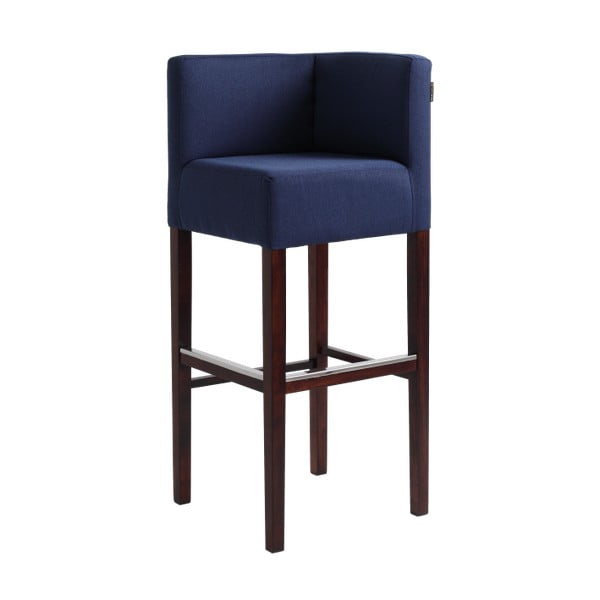 Modri barski stolček s temno rjavimi nogami po meri Oblika Poter