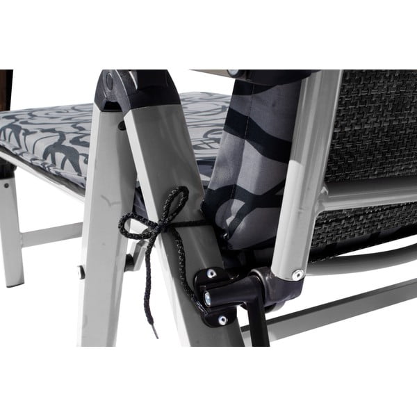 Črn/siv kovinski zložljiv vrtni ležalnik London – Sun Garden-image-1