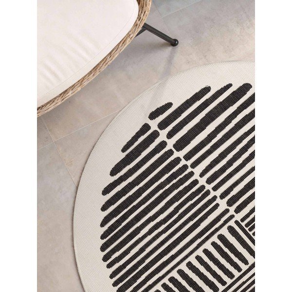 Črna/kremno bela okrogla notranja in zunanja preproga ø 160 cm Haringey Bounds – Ted Baker-image-3